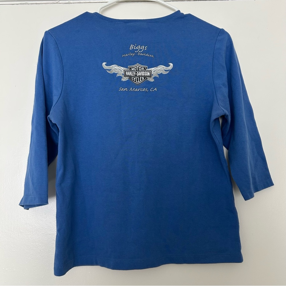Vintage y2k Harley Davidson Top - Fitted V neck - Retro Biker alternative moto